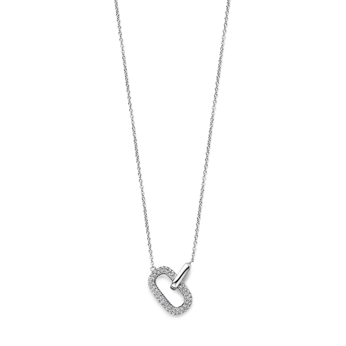 Fantasy Collection Collier zirkonia 1,2 mm 42 + 4 cm zilver