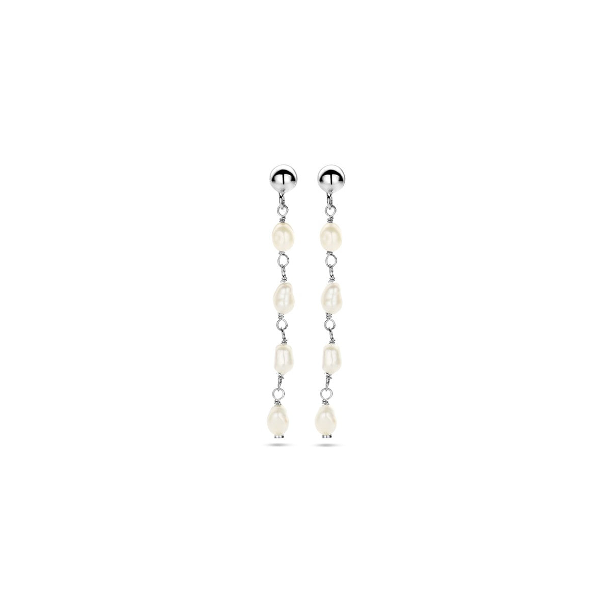 Fantasy Collection Hangende oorbellen parel barok zilver