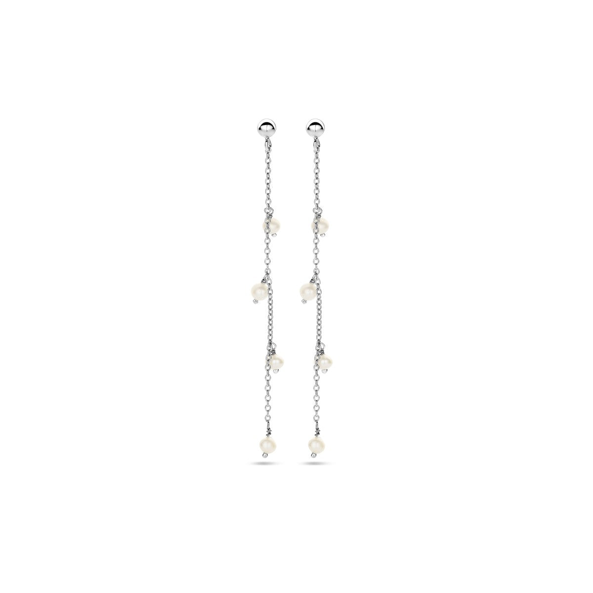Fantasy Collection Hangende oorbellen parel zilver