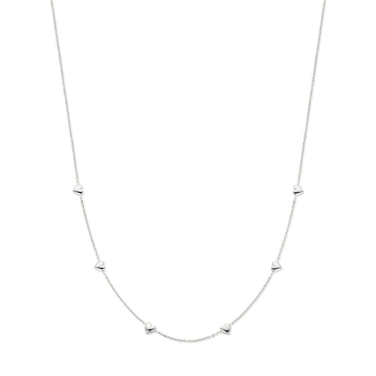 Fantasy Collection Collier hartjes 41 + 4 cm zilver