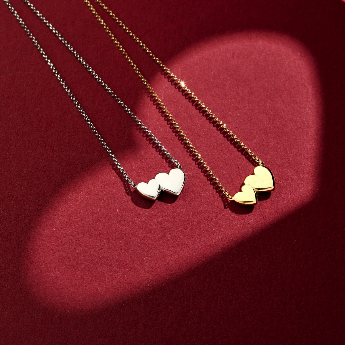 Fantasy Collection Collier hartjes 41 + 4 cm zilver