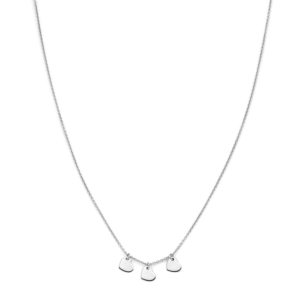 Fantasy Collection Collier hartjes 36 + 2 cm zilver