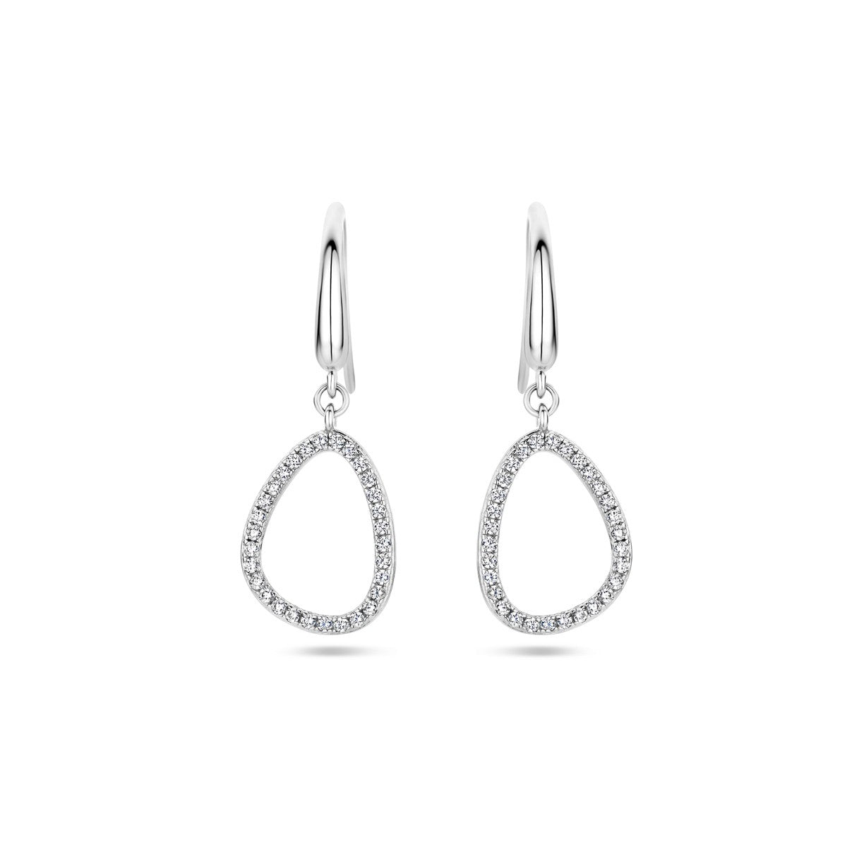 Fantasy Collection Hangende oorbellen franse haak zirkonia zilver