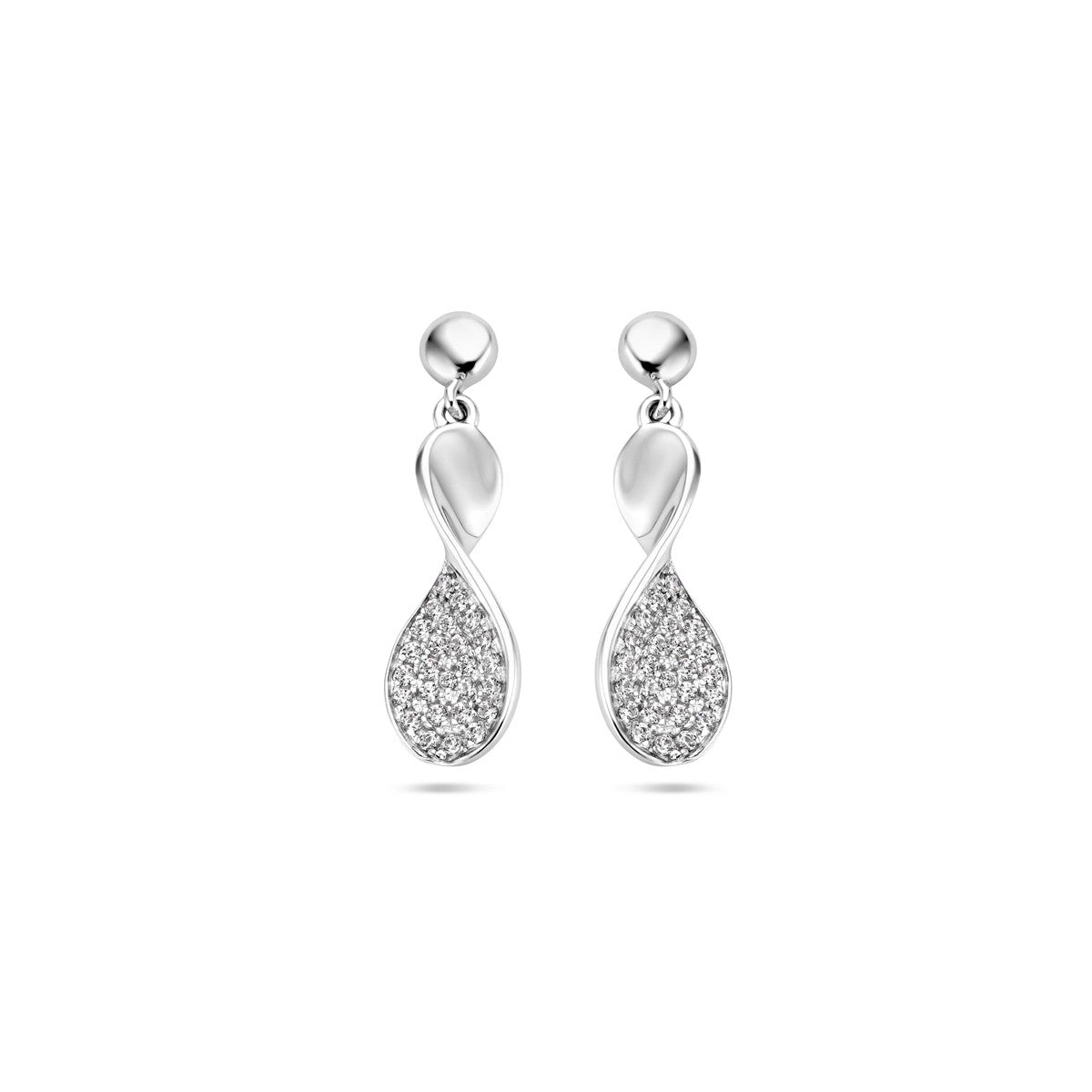 Fantasy Collection Hangende oorbellen zirkonia zilver