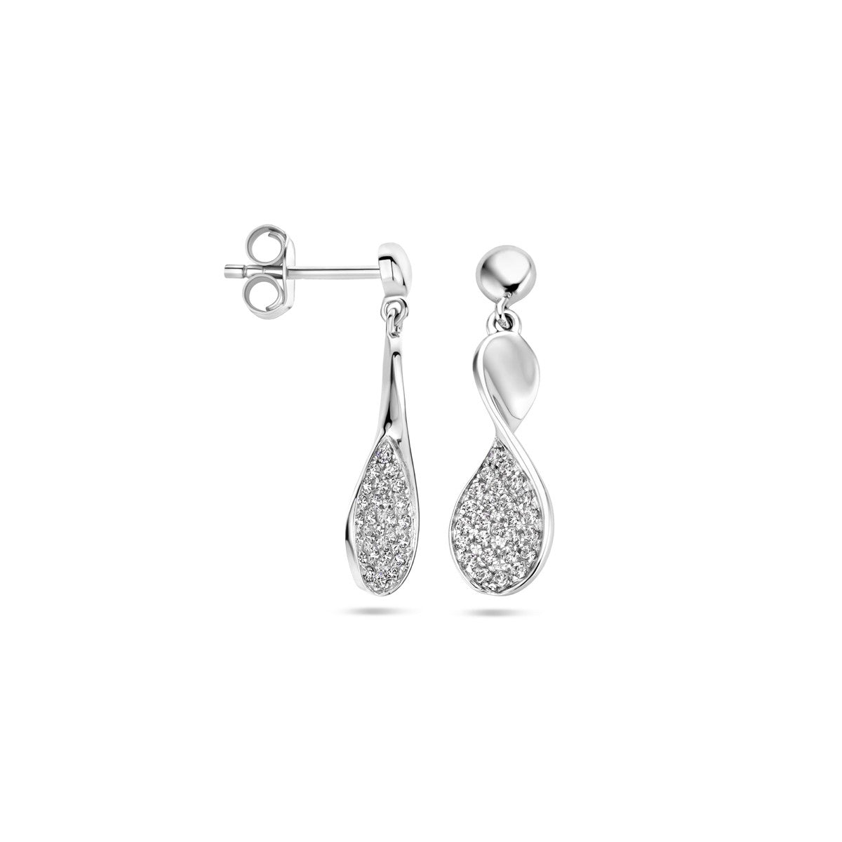 Fantasy Collection Hangende oorbellen zirkonia zilver