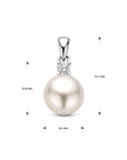 zilver gerhodineerd hanger zirkonia en parel 1338265 - PansiteNederland.nl