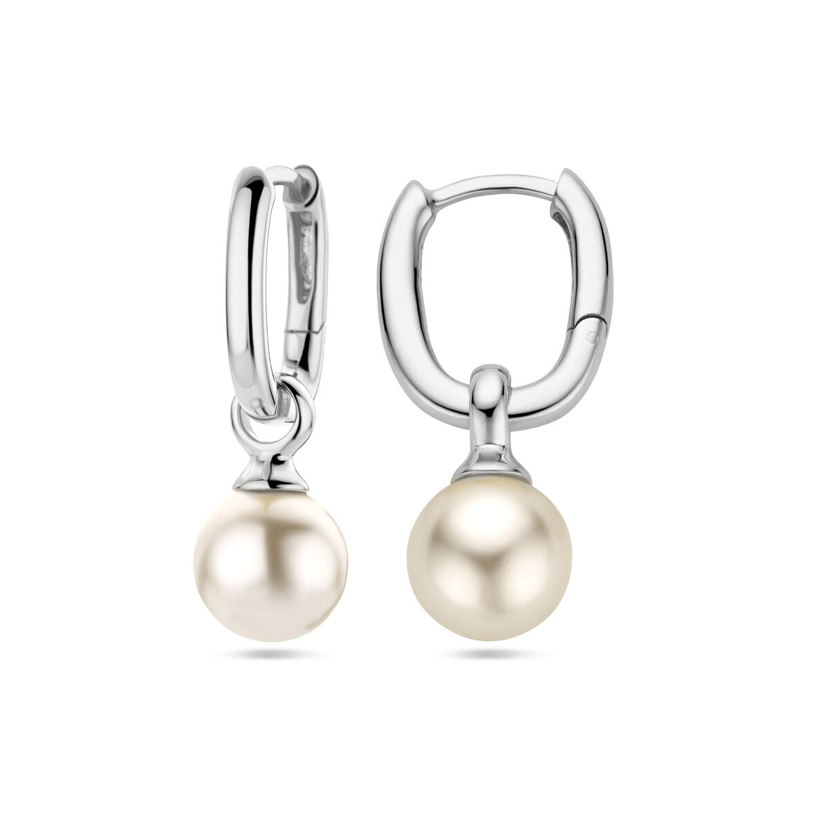 Fantasy Collection Oorbellen synth. parel 24 mm zilver