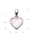 zilver gerhodineerd hanger parelmoer hart 1338341 - PansiteNederland.nl