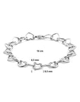 Zilver Gerhodineerd Armband Hartjes 8,5 Mm 18 Cm 1338356 - PansiteNederland.nl