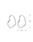 Zilver Gerhodineerd Oorringen Hart 1338379 - PansiteNederland.nl