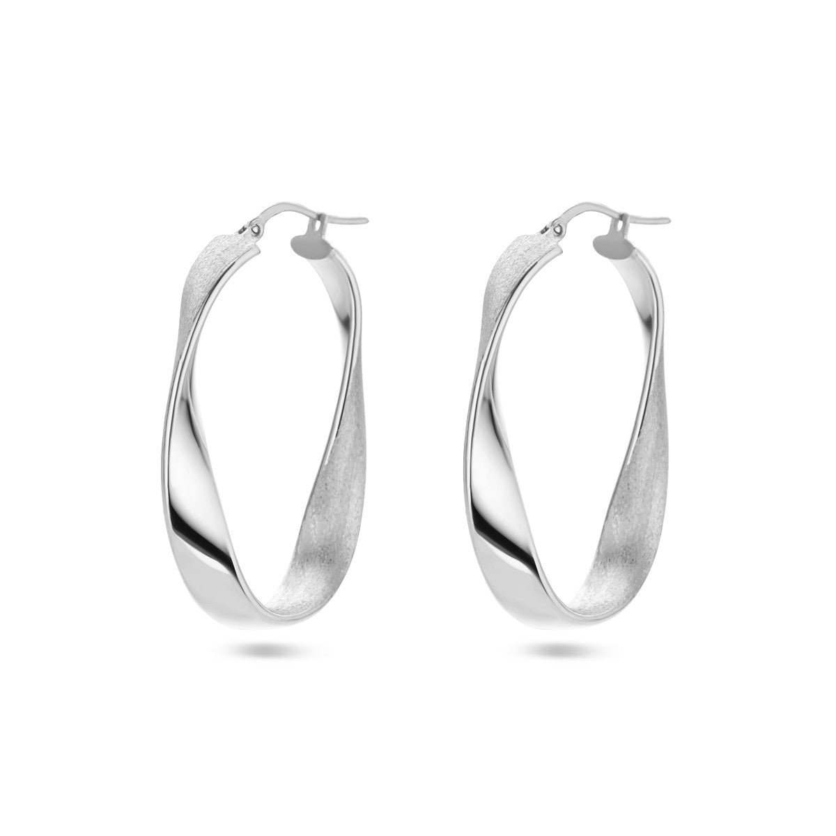 Fantasy Collection Oorbellen gedraaid poli/mat zilver