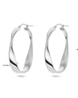 Zilver Gerhodineerd Oorringen Gedraaid Poli/Mat 1338397 - PansiteNederland.nl
