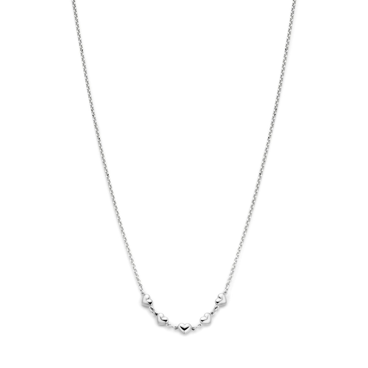 Fantasy Collection Collier hartjes 41 + 4 cm zilver
