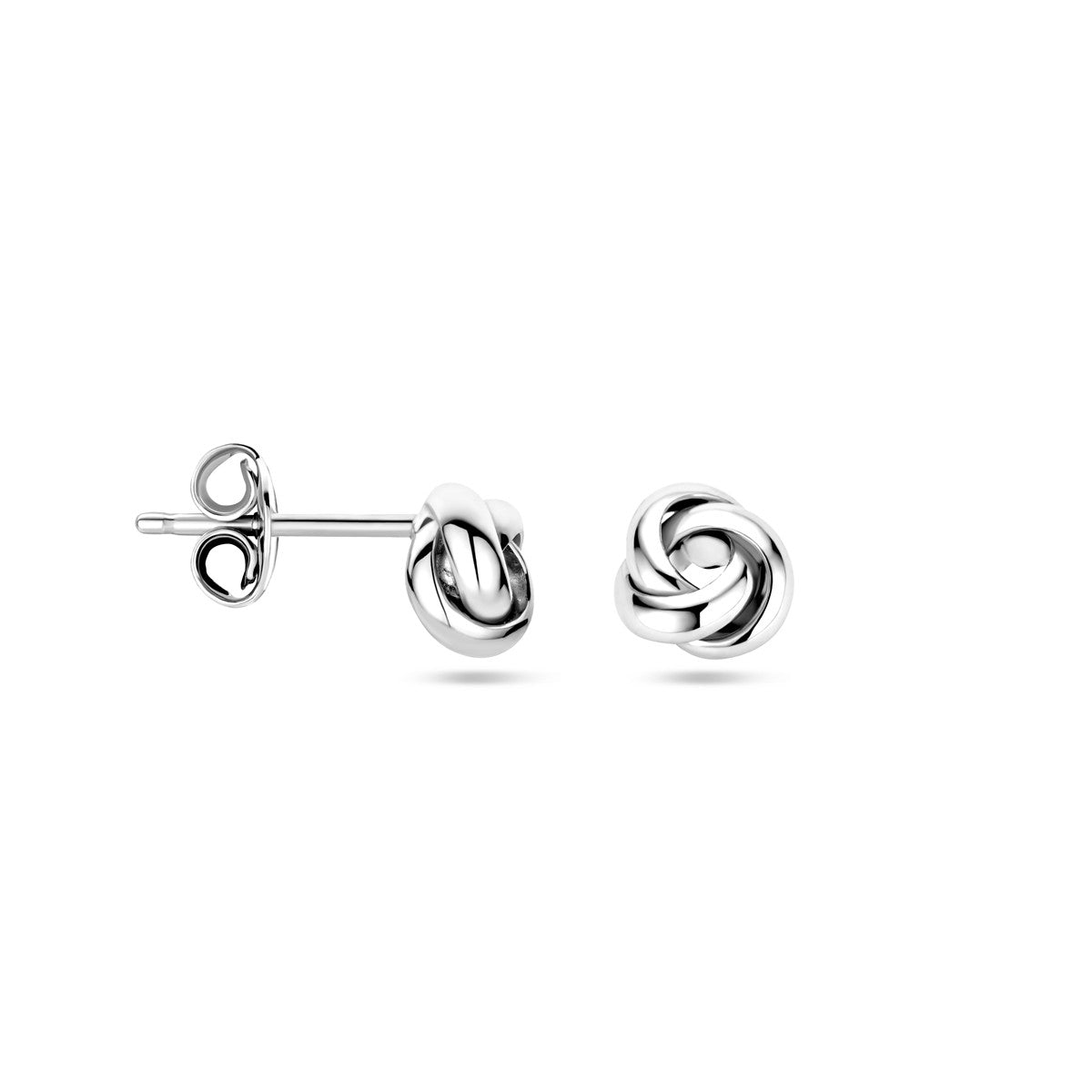 Fantasy Collection Oorbellen knoop 6 mm zilver