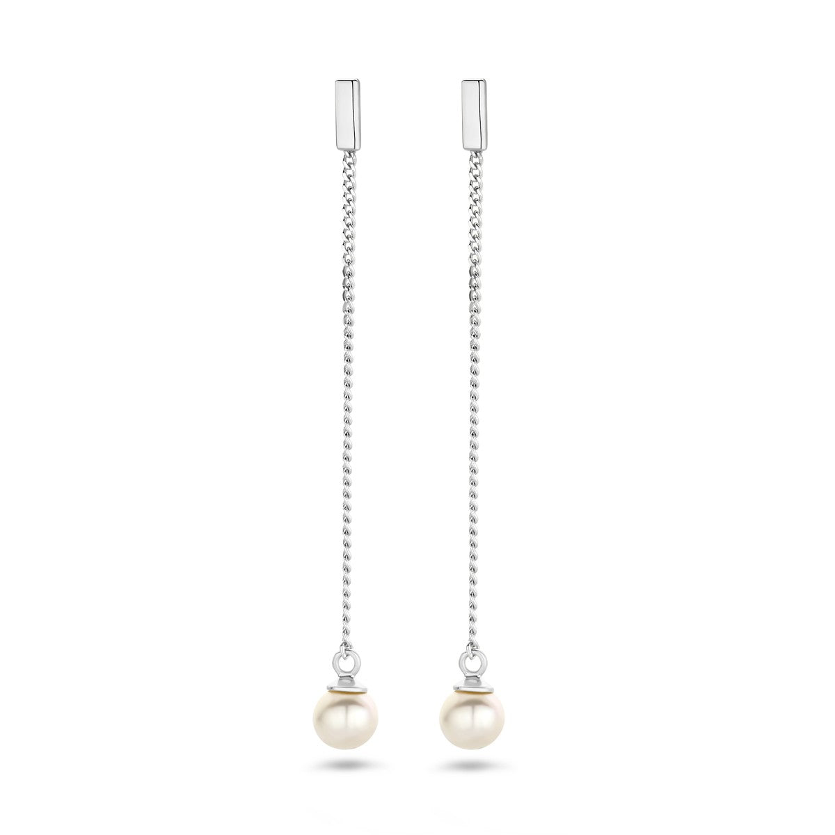 Fantasy Collection Hangende oorbellen parel zilver