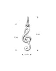 zilver gerhodineerd hanger muzieknoot 1338457 - PansiteNederland.nl