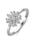 Gerhodineerd Zilver Ring Bloem Met Zirkonia 1338460 - PansiteNederland.nl