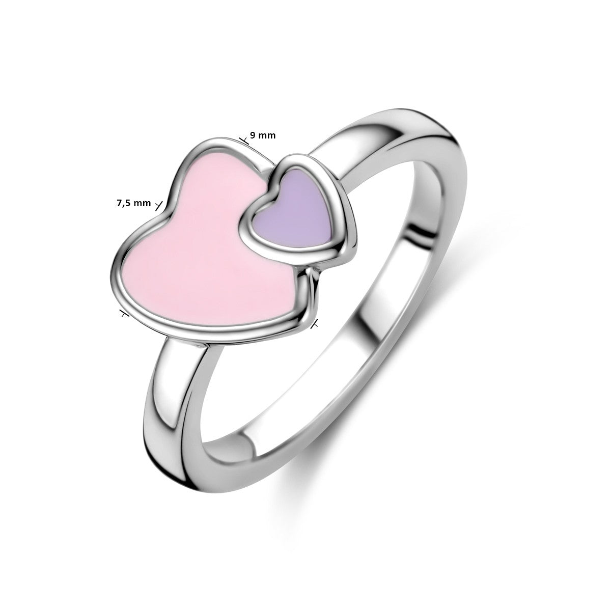 Fantasy Collection Ring emaille hartjes zilver