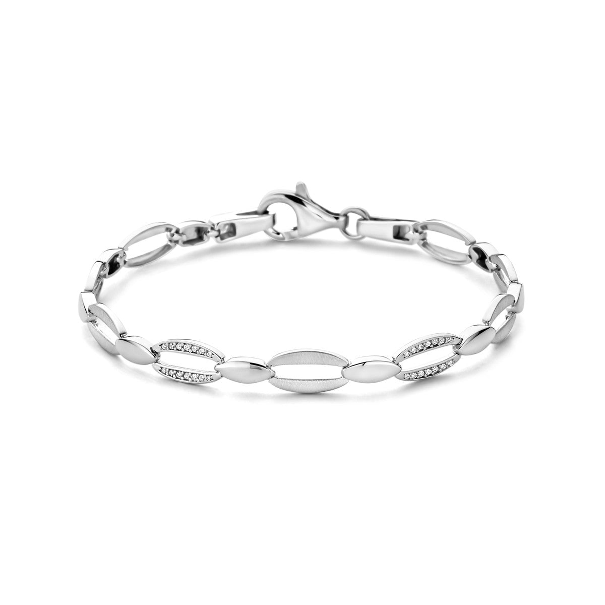 Fantasy Collection Armband zirkonia 6,0 mm 18,5 cm poli/mat zilver