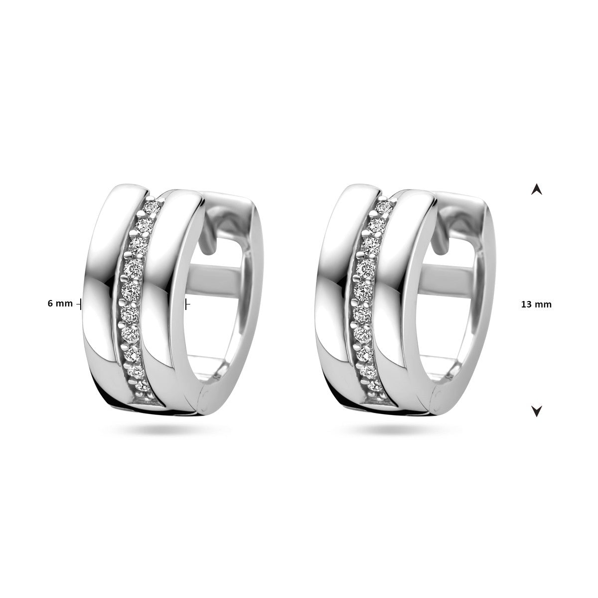 Fantasy Collection Oorbellen zirkonia zilver