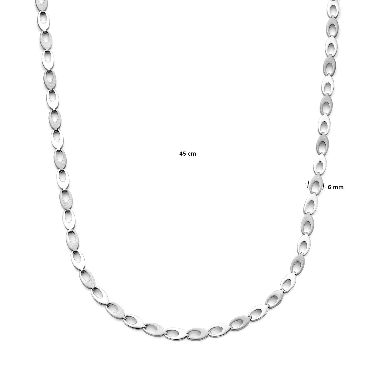 Fantasy Collection Collier poli/mat 6,0 mm 45 cm zilver