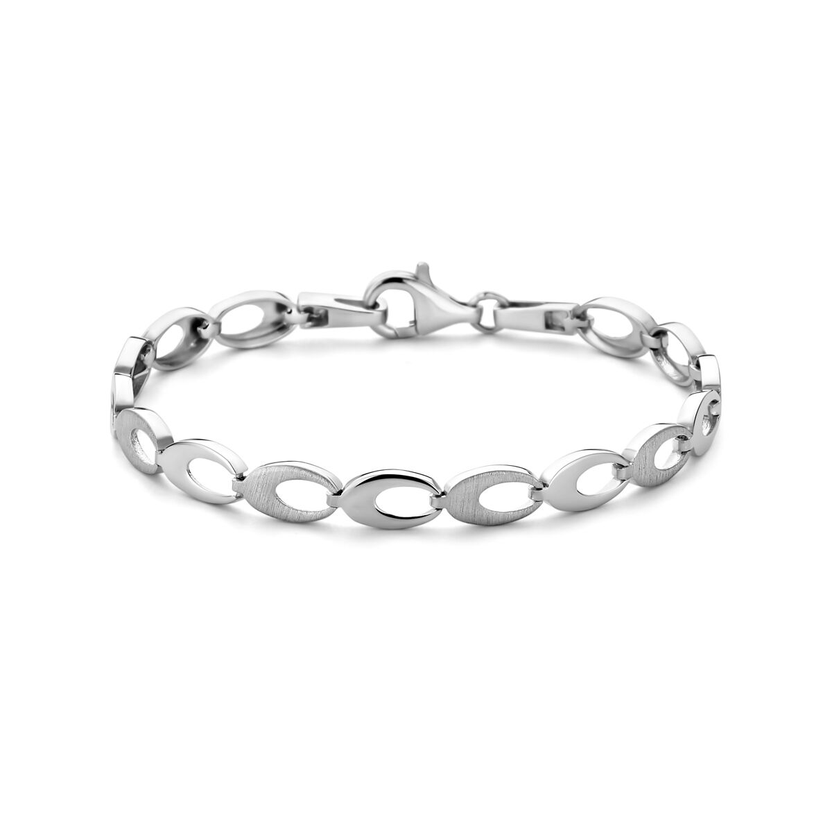 Zilver Gerhodineerd Armband Poli/Mat 6,0 Mm 18,5 Cm 1338511 - PansiteNederland.nl