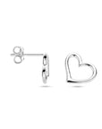 Zilver Gerhodineerd Oorknoppen Hart 1338572 - PansiteNederland.nl