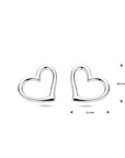 Zilver Gerhodineerd Oorknoppen Hart 1338572 - PansiteNederland.nl