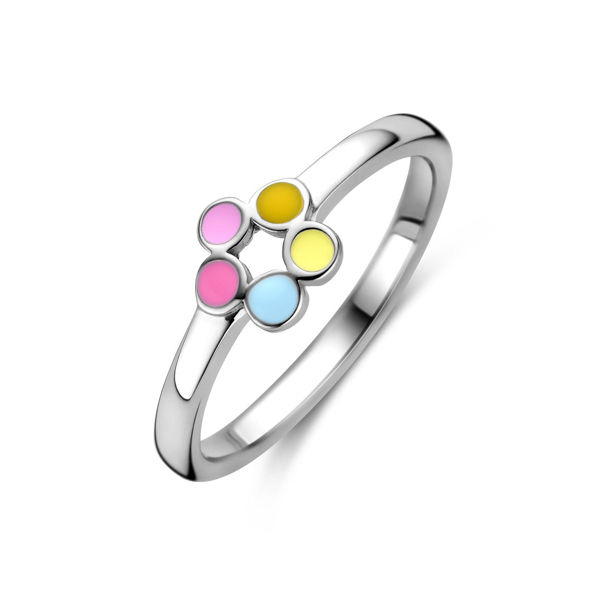 Fantasy Collection Ring emaille bloem zilver