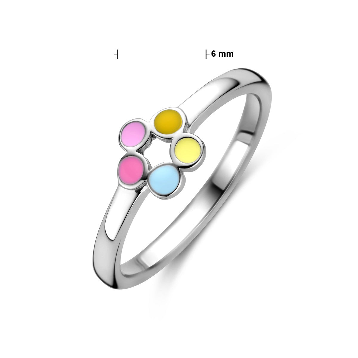 Fantasy Collection Ring emaille bloem zilver