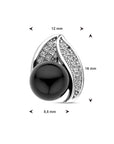Zilveren hanger zirkonia en synth. zwart parel 1338590 - PansiteNederland.nl