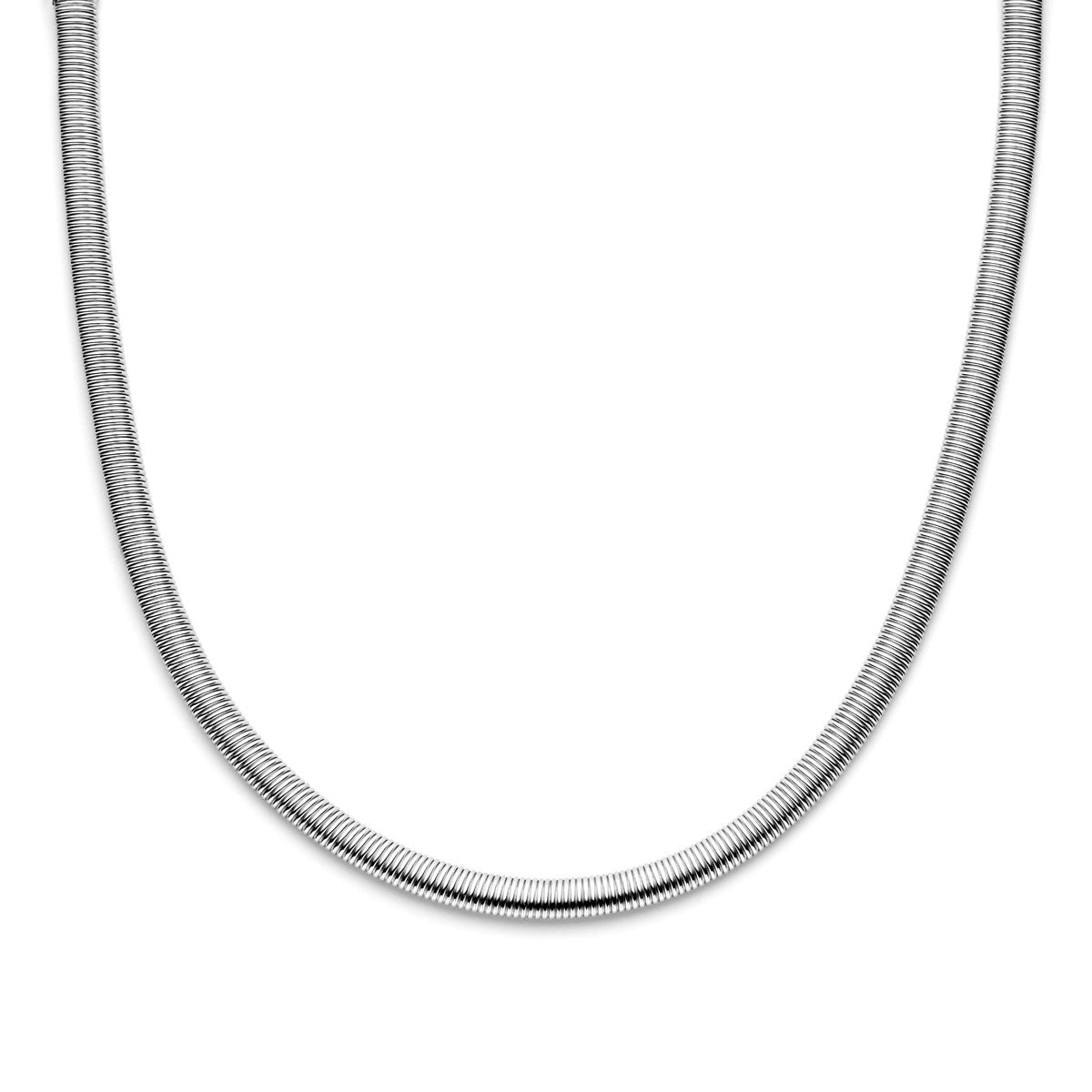 Fantasy Collection Collier slang plat (bol) 8,0 mm 45 cm met groot veerslot zilver