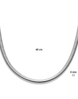 zilver gerhodineerd collier 8,0 mm 45 cm met groot springslot 1338608 - PansiteNederland.nl