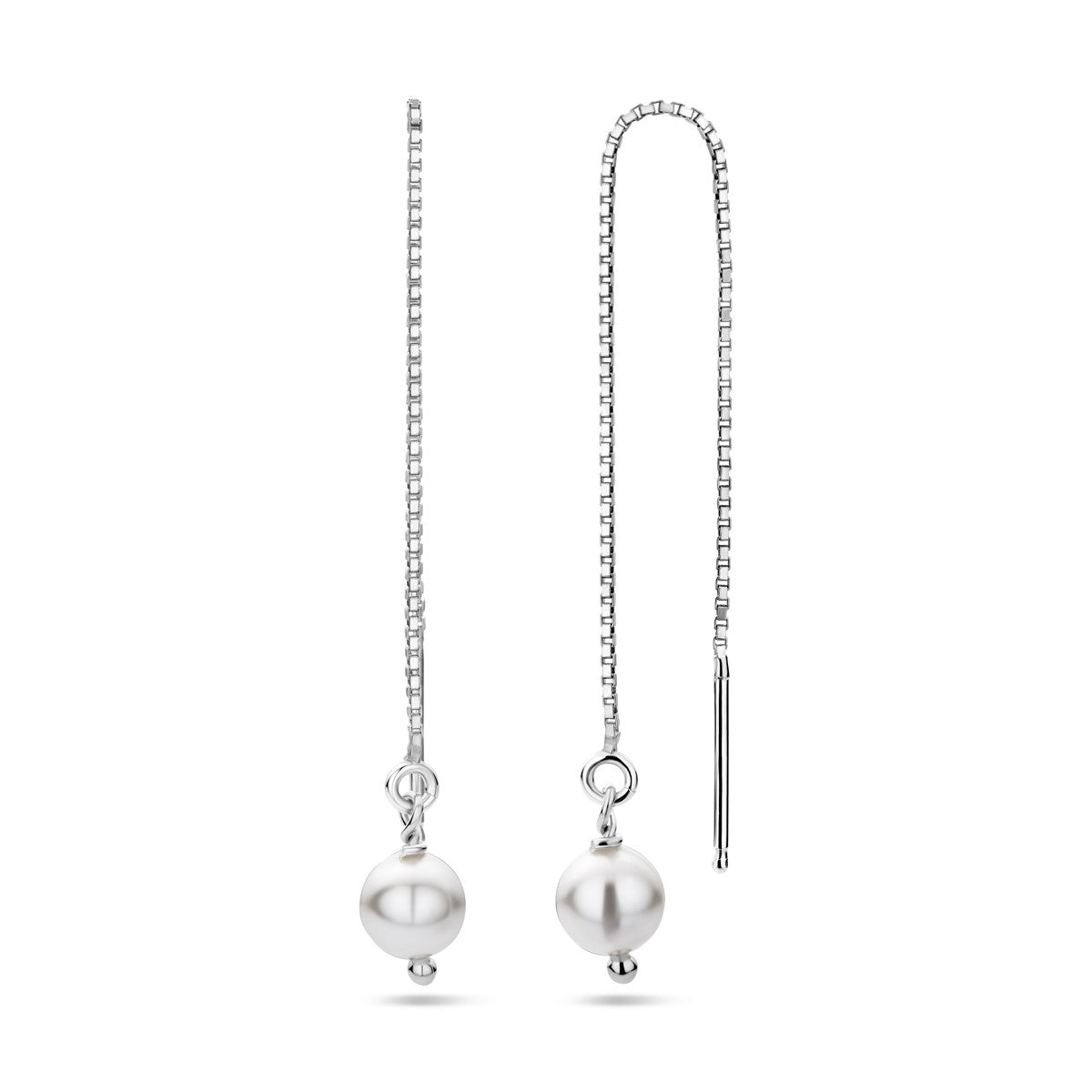 Fantasy Collection Oorbellen swarovski parel 95mm zilver