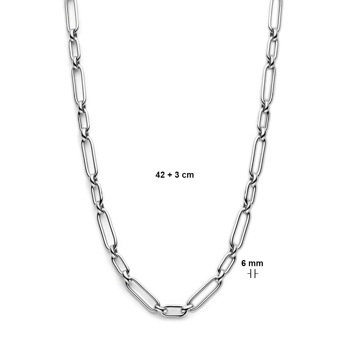 Fantasy Collection Collier 6,0 mm 42 + 3 cm zilver