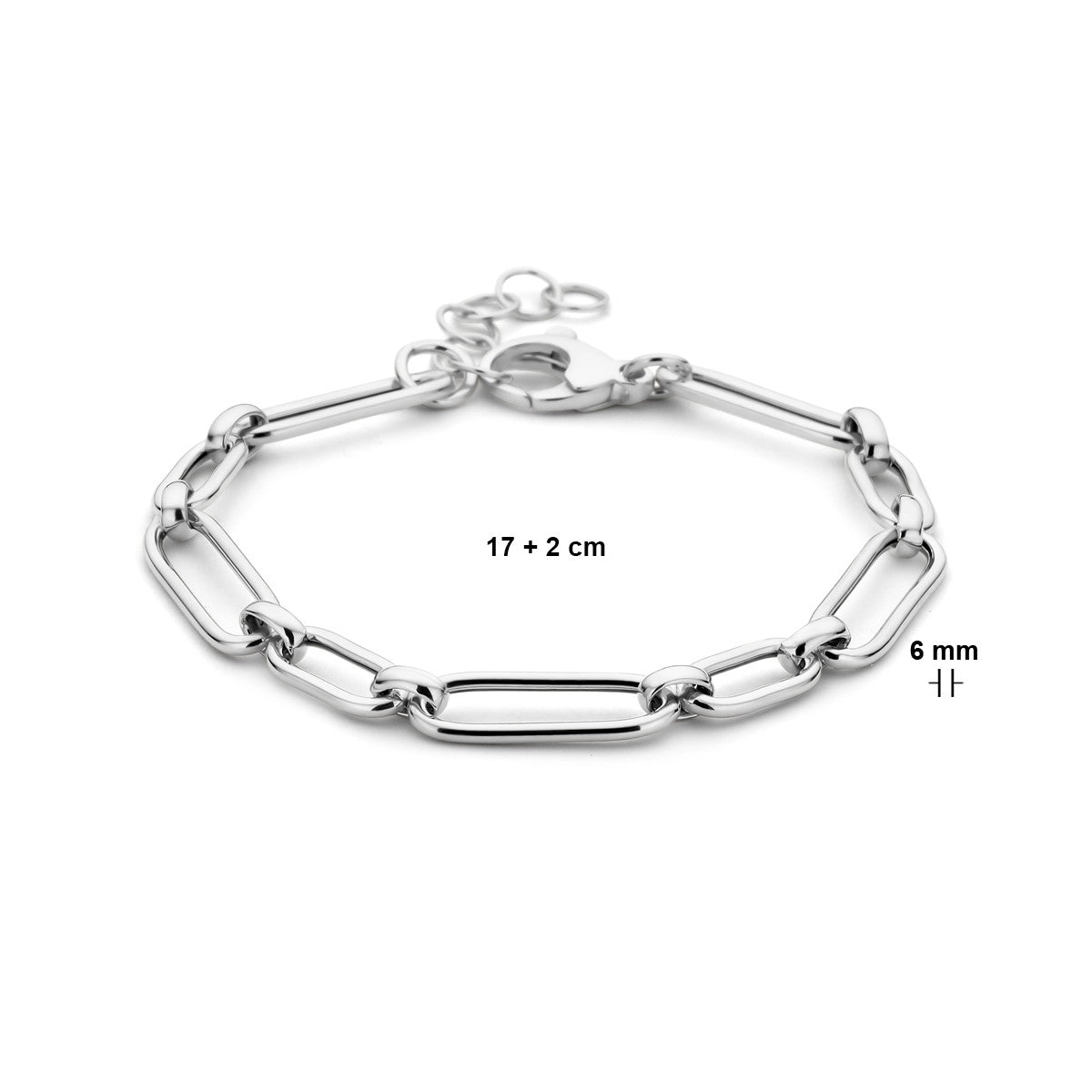 Fantasy Collection Armband 6,0 mm 17 + 2 cm zilver