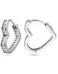 Zilver Gerhodineerd Klapoorringen Hart Zirkonia 1338668 - PansiteNederland.nl