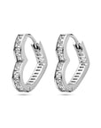 Zilver Gerhodineerd Klapoorringen Hart Zirkonia 1338668 - PansiteNederland.nl