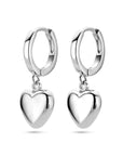 Zilver Gerhodineerd Klapoorringen Hart 1338669 - PansiteNederland.nl