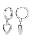 Zilver Gerhodineerd Klapoorringen Hart 1338669 - PansiteNederland.nl