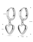 Zilver Gerhodineerd Klapoorringen Hart 1338669 - PansiteNederland.nl