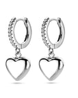Zilver Gerhodineerd Klapoorringen Hart Zirkonia 1338670 - PansiteNederland.nl