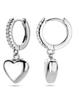 Zilver Gerhodineerd Klapoorringen Hart Zirkonia 1338670 - PansiteNederland.nl