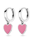 Zilver Gerhodineerd Klapoorringen Roze Emaille 1338672 - PansiteNederland.nl