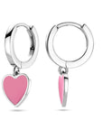 Zilver Gerhodineerd Klapoorringen Roze Emaille 1338672 - PansiteNederland.nl