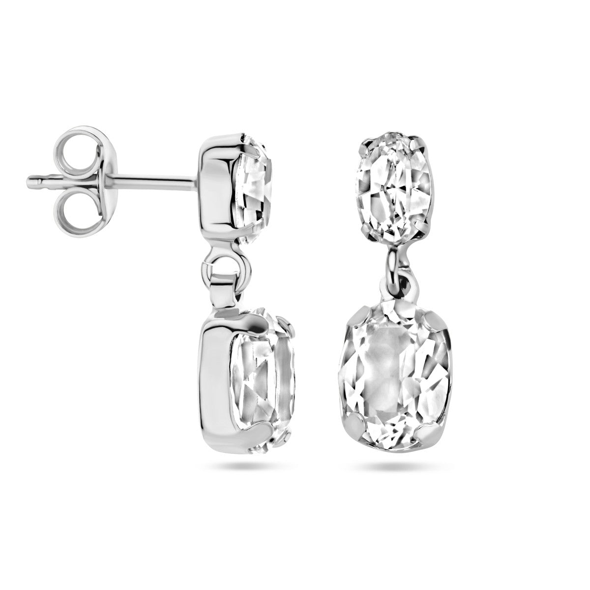 Fantasy Collection Hangende oorbellen swarovski zilver
