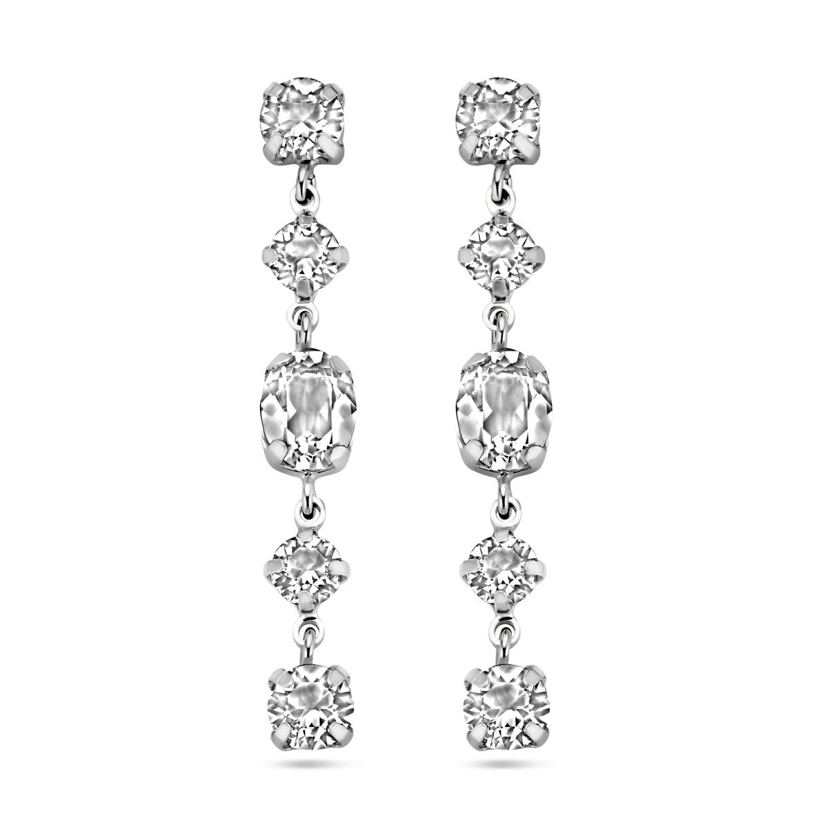 Fantasy Collection Hangende oorbellen swarovski zilver