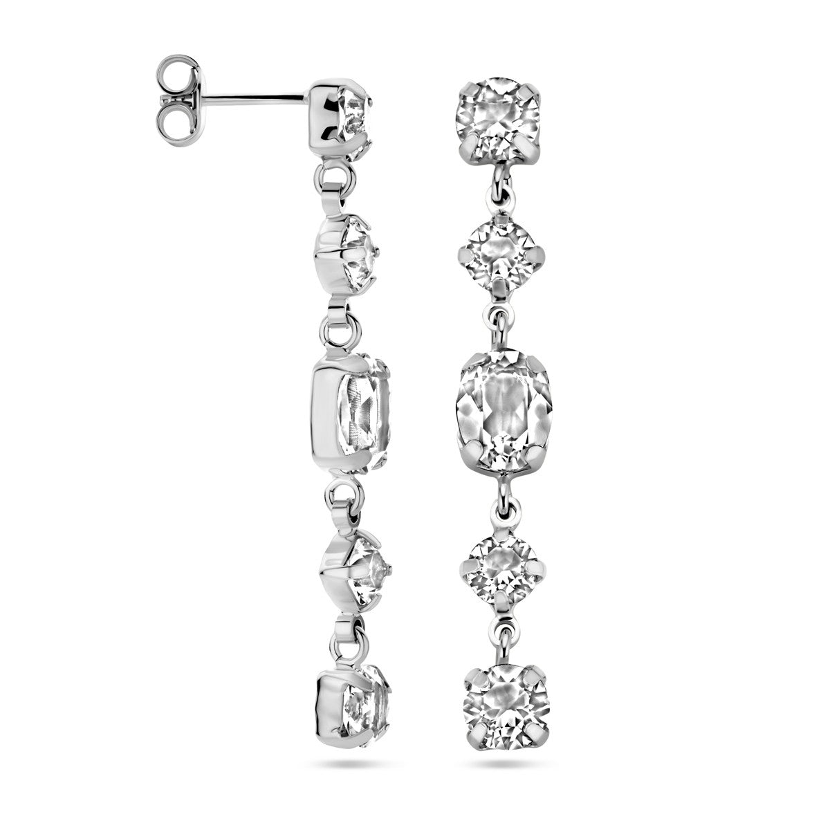 Fantasy Collection Hangende oorbellen swarovski zilver