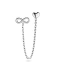 Zilver Gerhodineerd Dubbele Oorknop Hart En Infinity Per Stuk 1338678 - PansiteNederland.nl