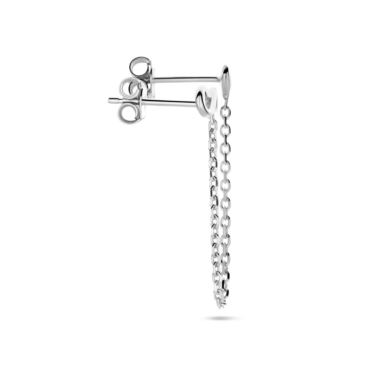 Fantasy Collection Oorbellen hart en infinity per stuk zilver